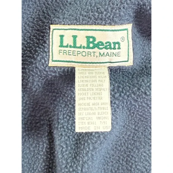 Vintage LL Bean Parka Jacket Mens Large Tall Blue Fleece Lined Utility Gorpcore